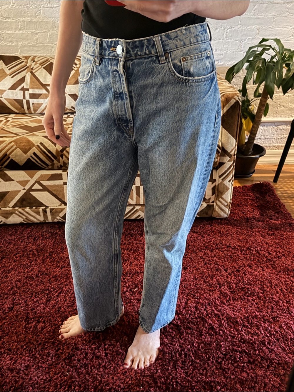 Zara Classic High-Rise Women's Blue Jeans